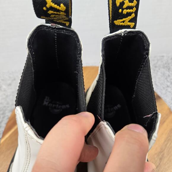 Dr. Martens Womens 8 Style 2976 Quad Smooth White Leather Platform Chelsea Boots - Picture 15 of 16